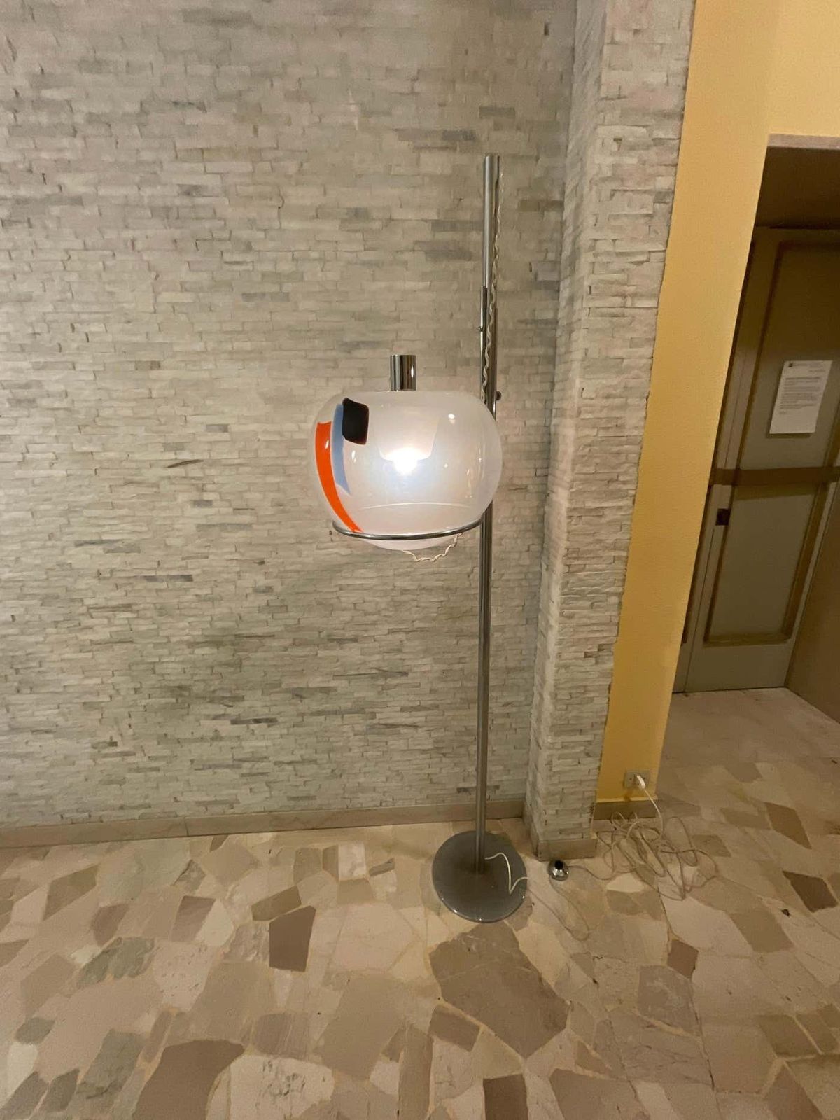 Carlo Nason   Floor Lamp With Blown Murano Glass   Italy 1970 photo for sale