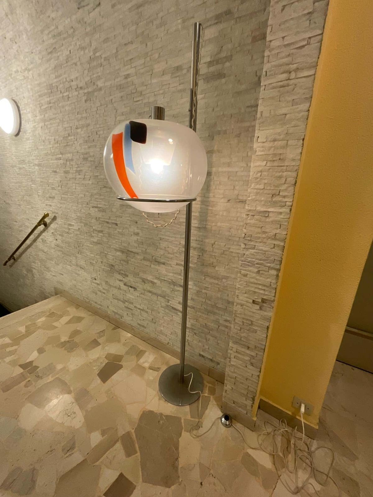 photo furniture Carlo Nason   Floor Lamp With Blown Murano Glass   Italy 1970
