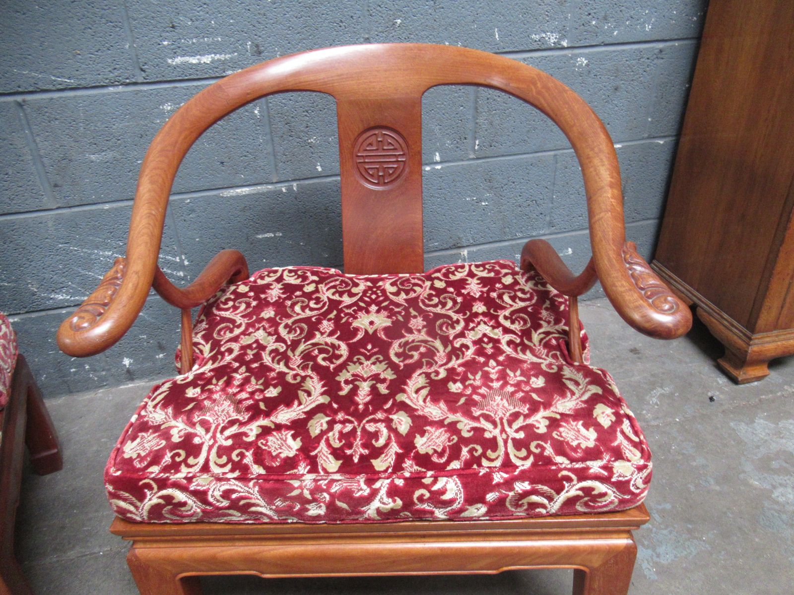 A Pair Of Chinese   Hard Wood  Arm Chairs photo Furniture