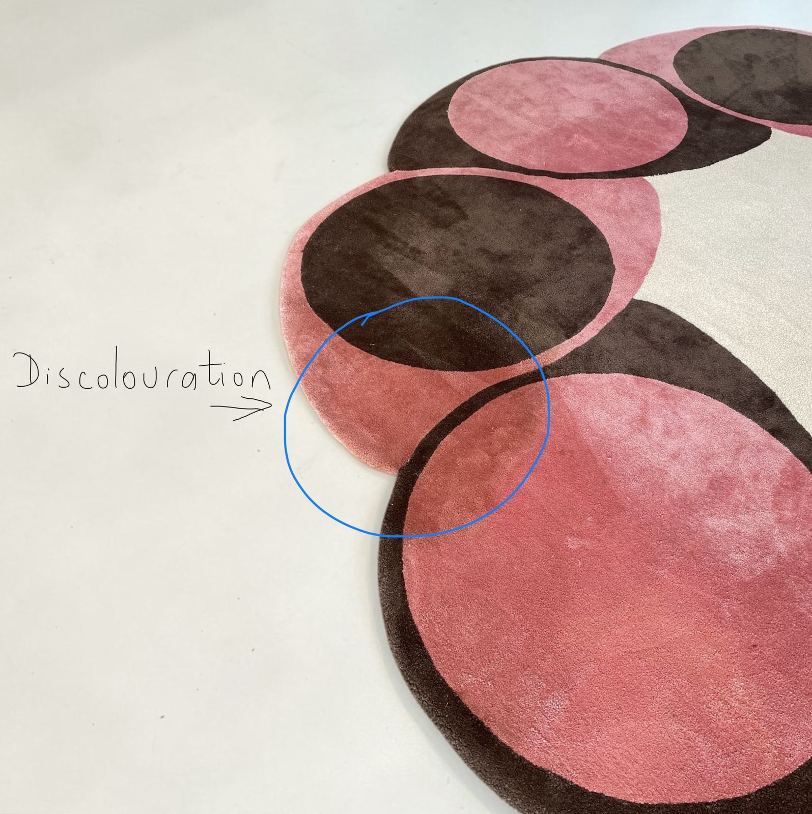 Vintage Circular Rug In Brown, Pink And Cream photo Textiles