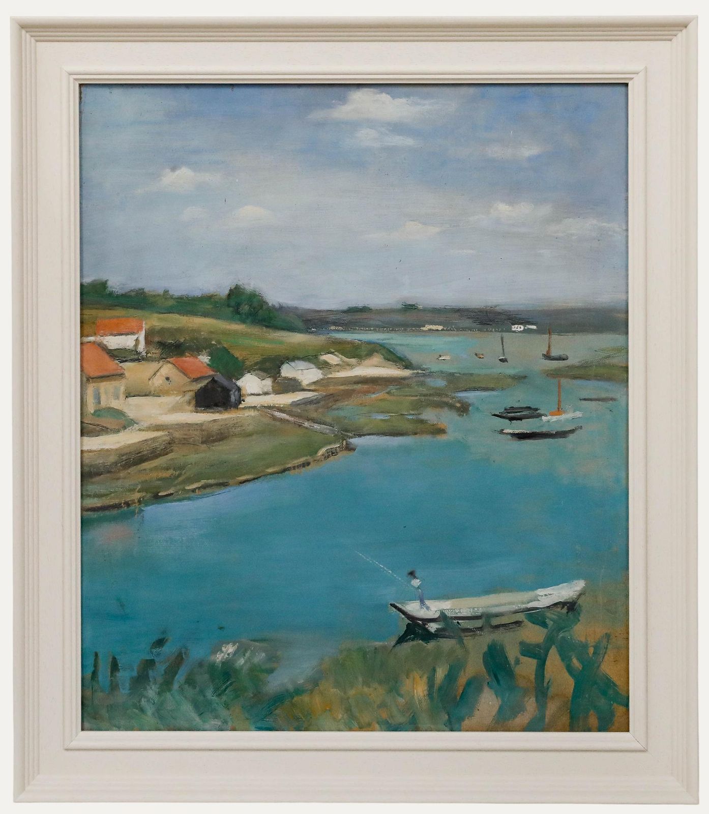 Cecile Hertz Eyrolles (1875 1974)   Mid 20th Century Oil, Summer By The Bay