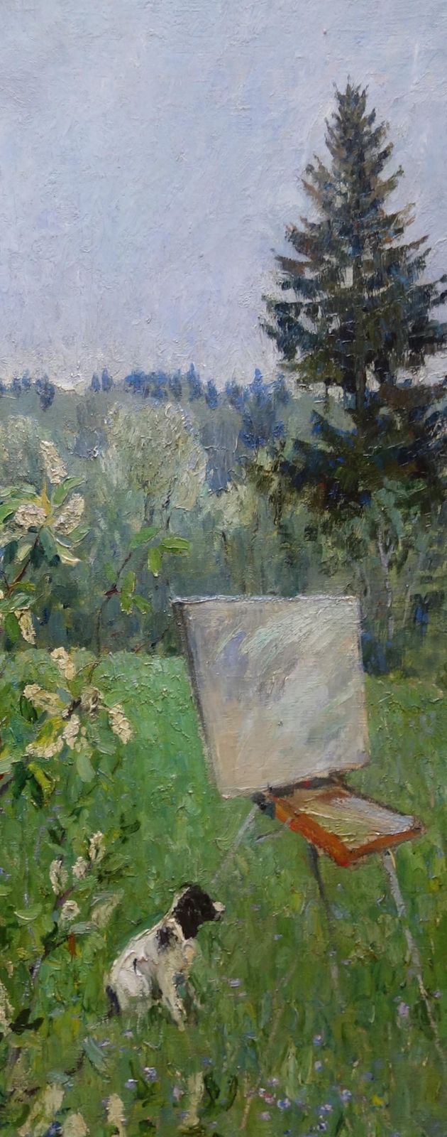 Georgij Moroz "Landscape With Dog " Dog, Spring, Oil. photo Art