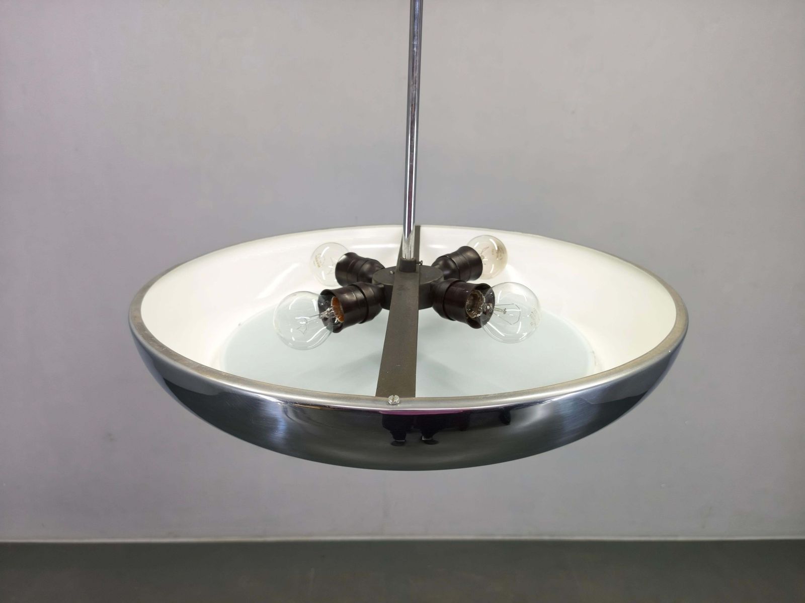 Bauhaus Ufo Pendant Lamp By Josef Hurka For Napako, 1930s photo Lighting