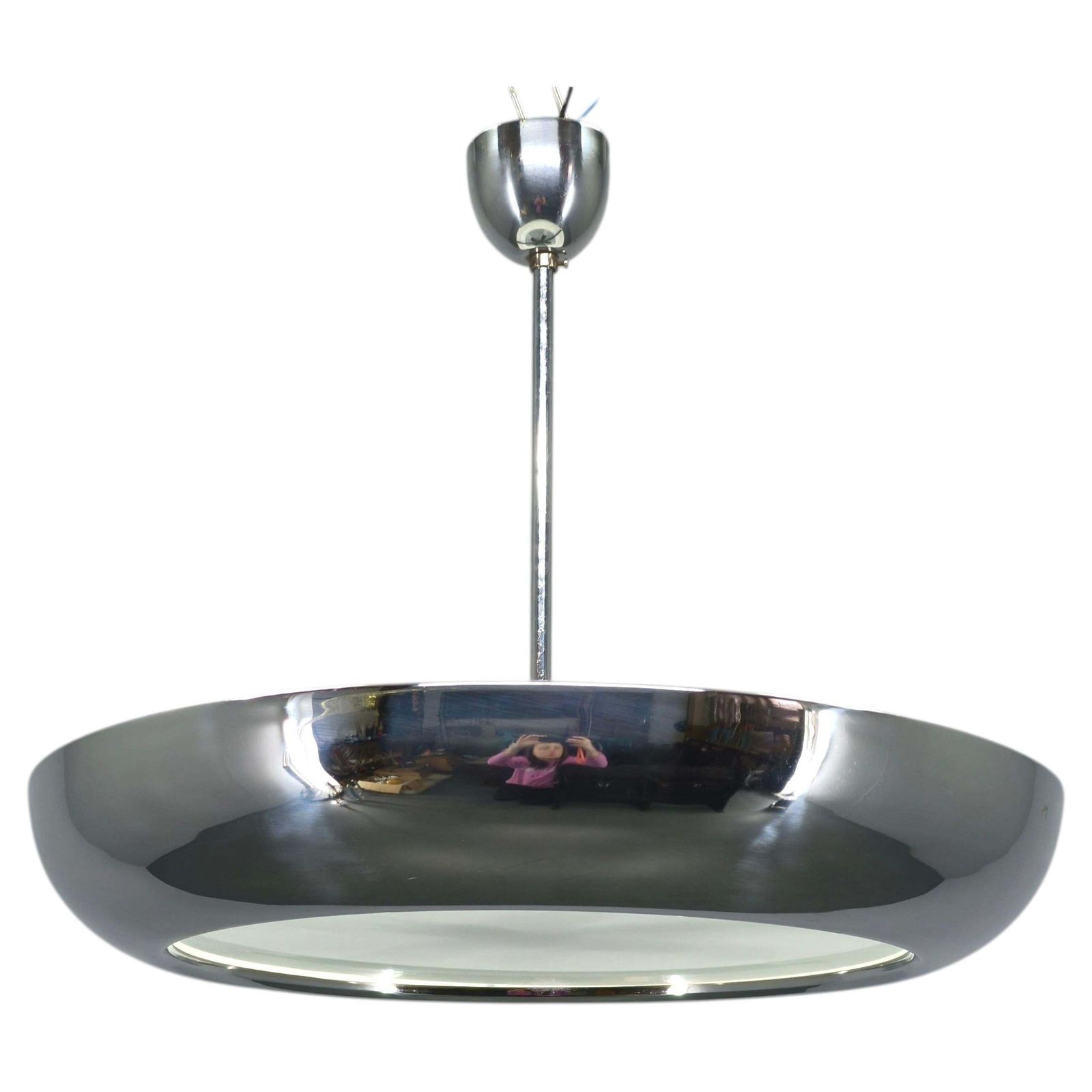 Bauhaus Ufo Chandelier By Josef Hurka For Napako, 1930s