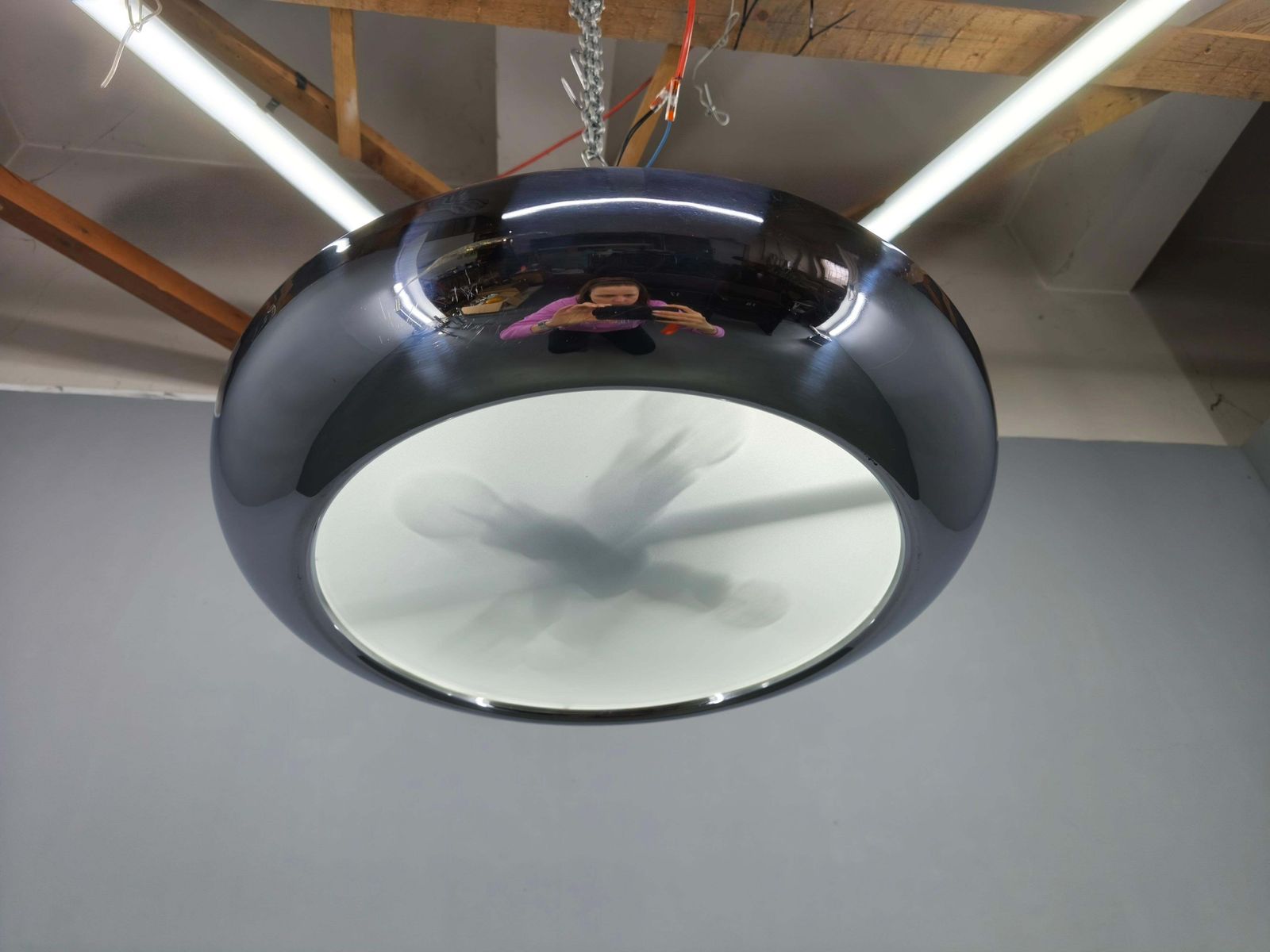 Bauhaus Ufo Chandelier By Josef Hurka For Napako, 1930s photo Lighting