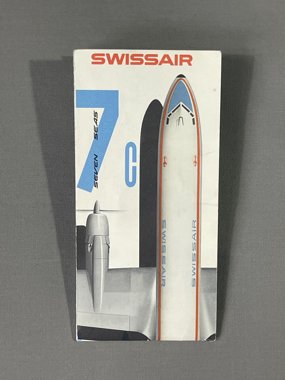 Original 1958 Swissair Dc 7c Seven Seas Leaflet/Poster Kurt Wirth Fair Condition photo for sale
