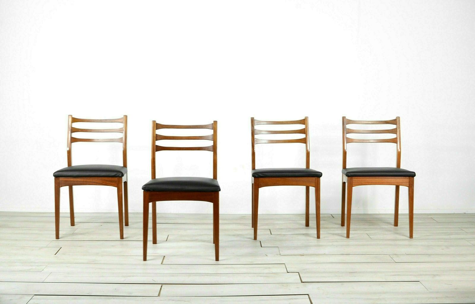 Set Of 4 Midcentury 'Meredew' Teak Chairs. Vintage Modern / Retro / Danish Style photo for sale