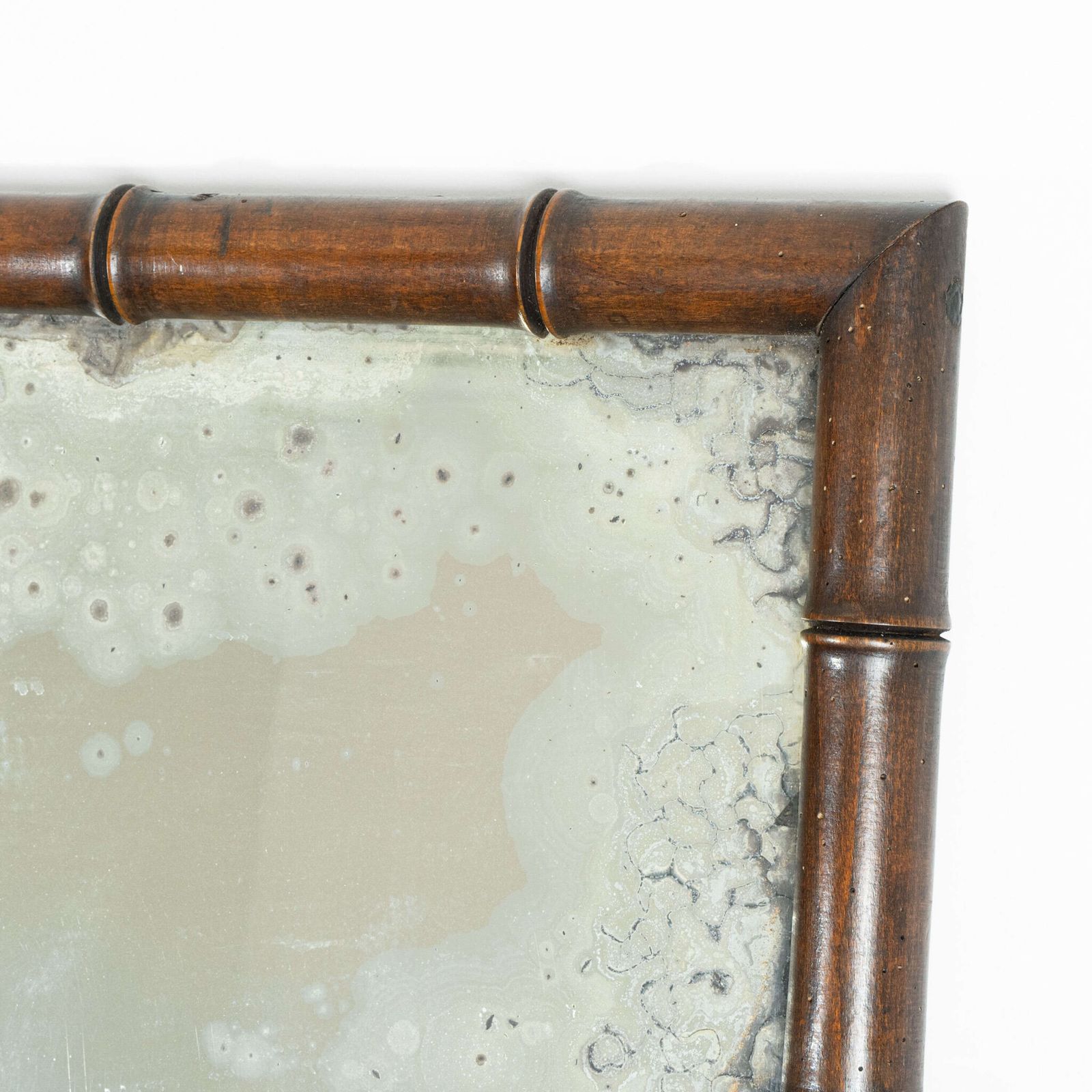 Large 19th Century French Faux Bamboo Foxed Mirror. photo for sale