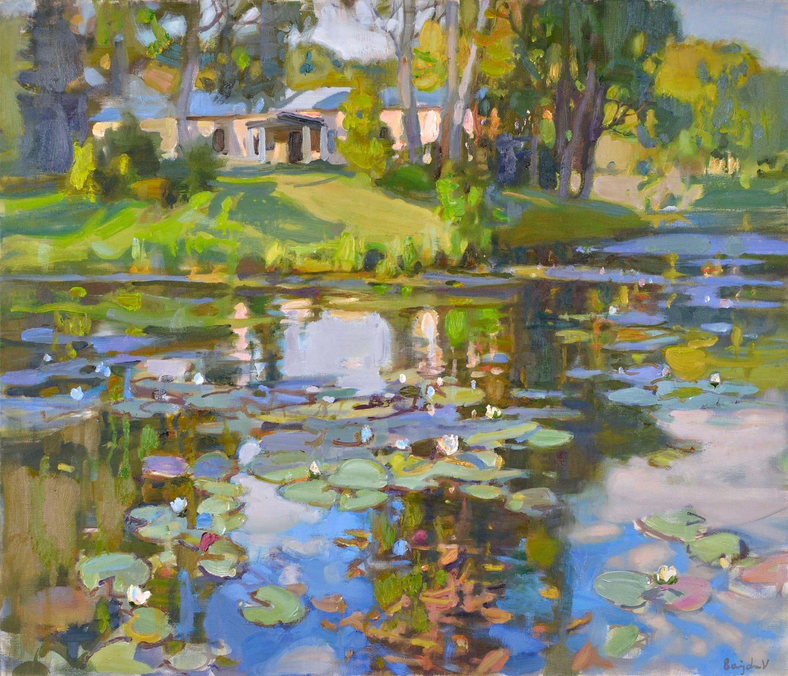 Wonderful Pond. Painting By Valery Bayda Oil On Canvas