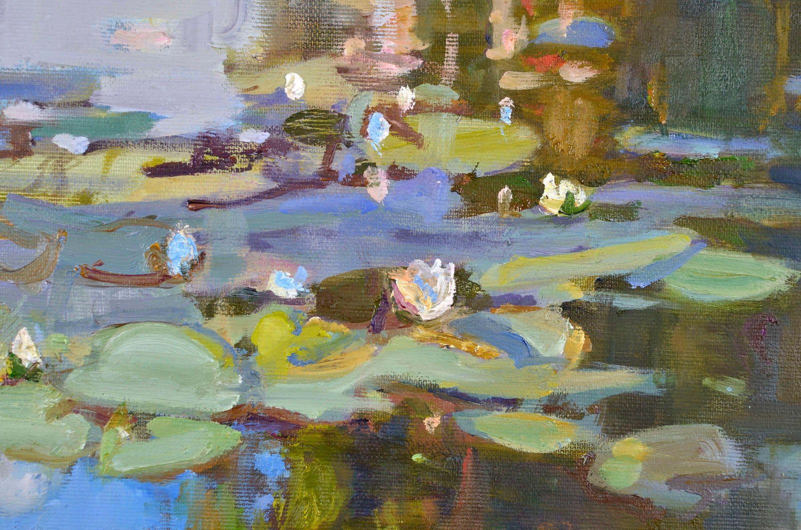 Wonderful Pond. Painting By Valery Bayda Oil On Canvas photo Art