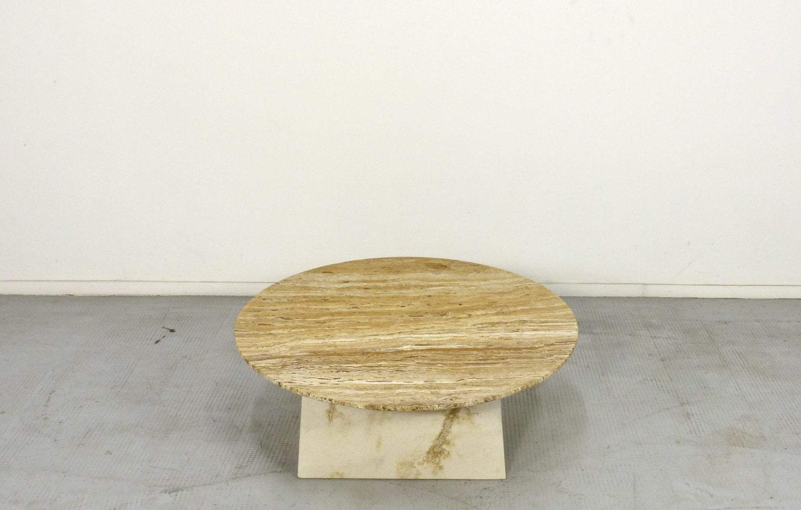 1970s Italian Travertine Minimalist Geometric Coffee Table. Modern / Midcentury / Retro. photo for sale