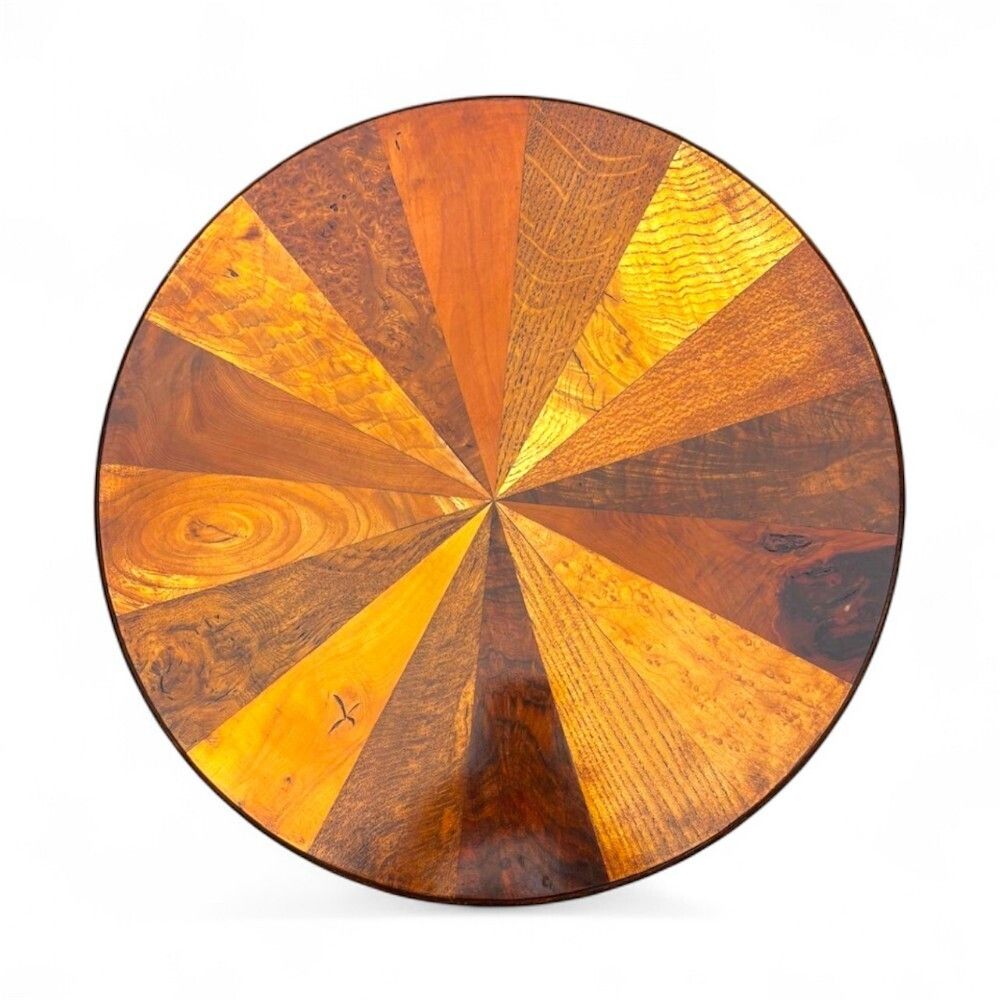 19th Century Specimen Wood Side Table With Sunburst Top photo 930.0