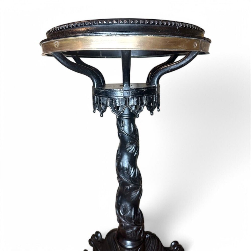 19th Centrury Anglo Indian Ebony Jardinière With Tripod Base photo for sale