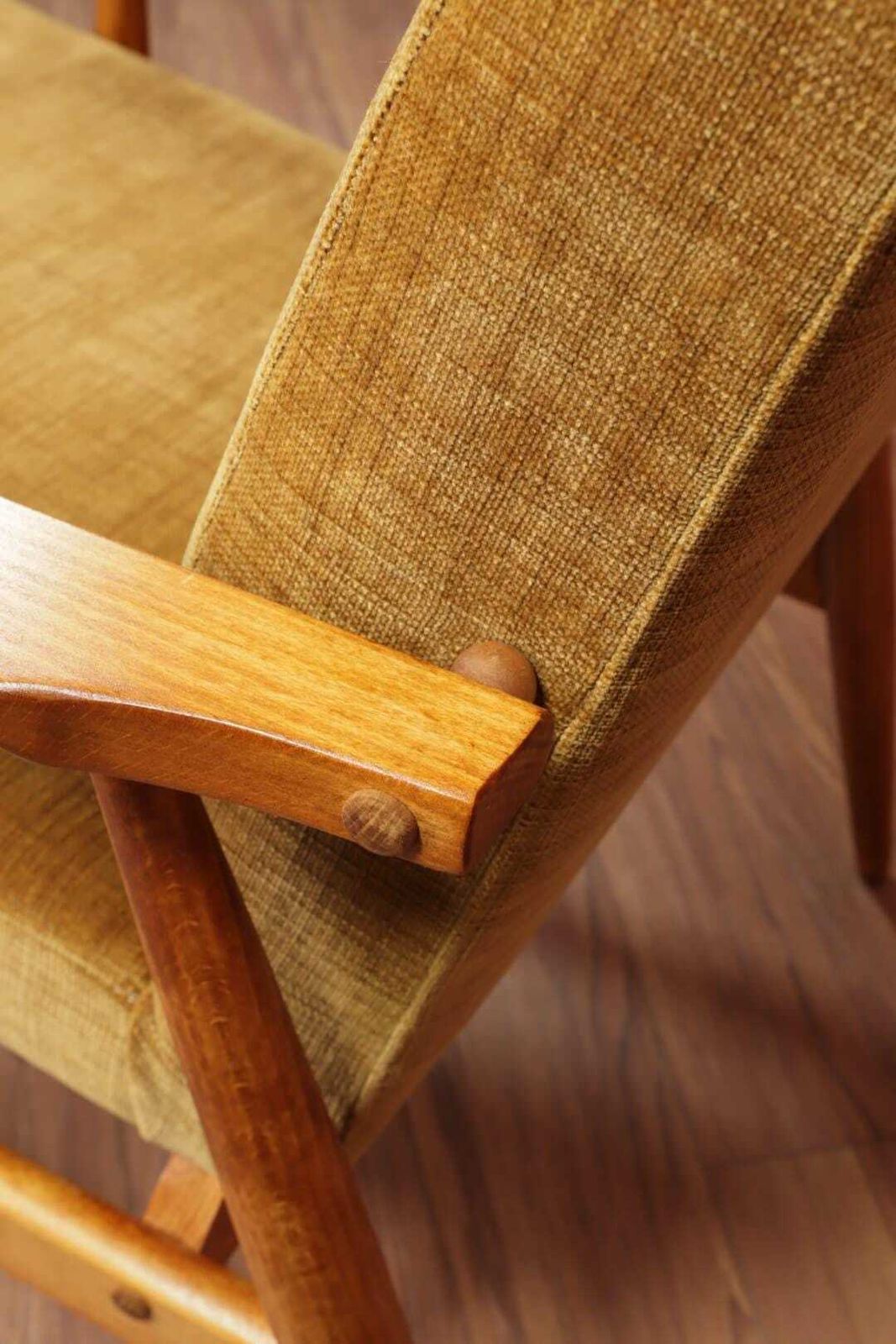 Lounge Chair Amber Upholstery Vintage Design, 1960 photo buy