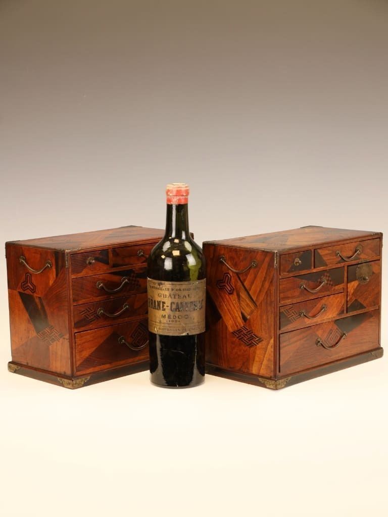 Rare Matching Pair Of Japanese Meiji Period ‘Hakone’ Marquetry Kodansu photo Furniture