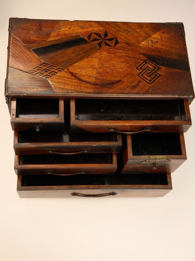 Rare Matching Pair Of Japanese Meiji Period ‘Hakone’ Marquetry Kodansu photo buy
