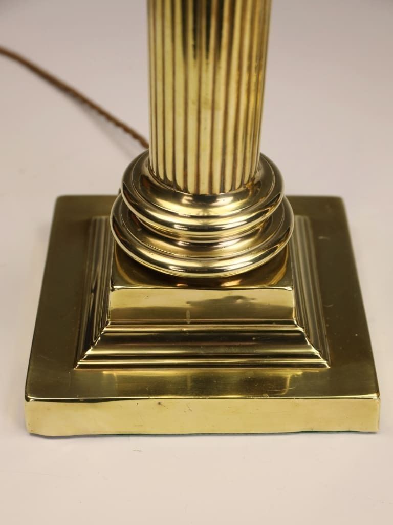 A Magnificent Pair Of 19th Century Brass Corinthian Column Table Lamps photo buy