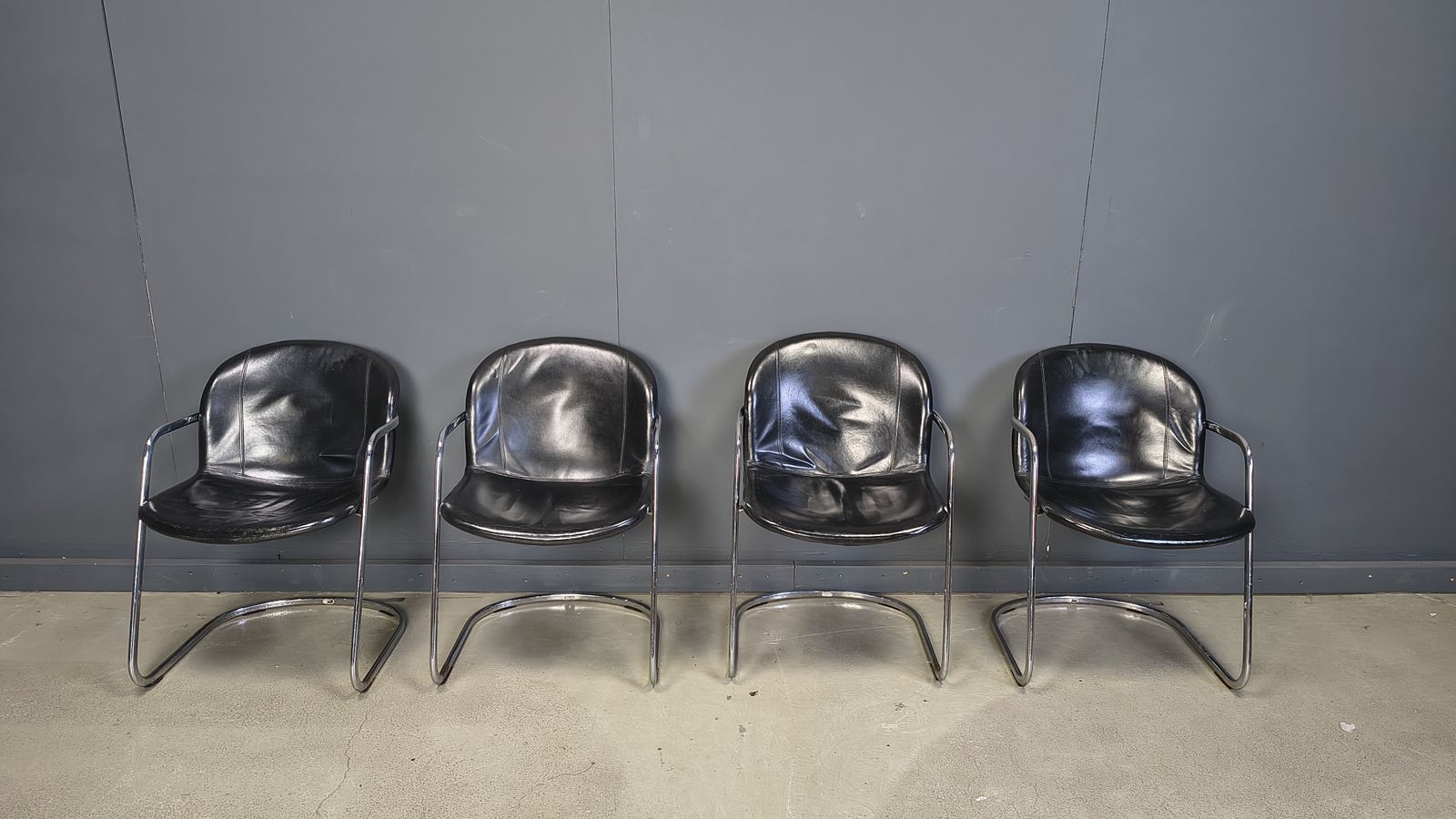 photo vinterior Gastone Rinaldi Dining Chairs For Thema Italy, 1970s   Set Of 4