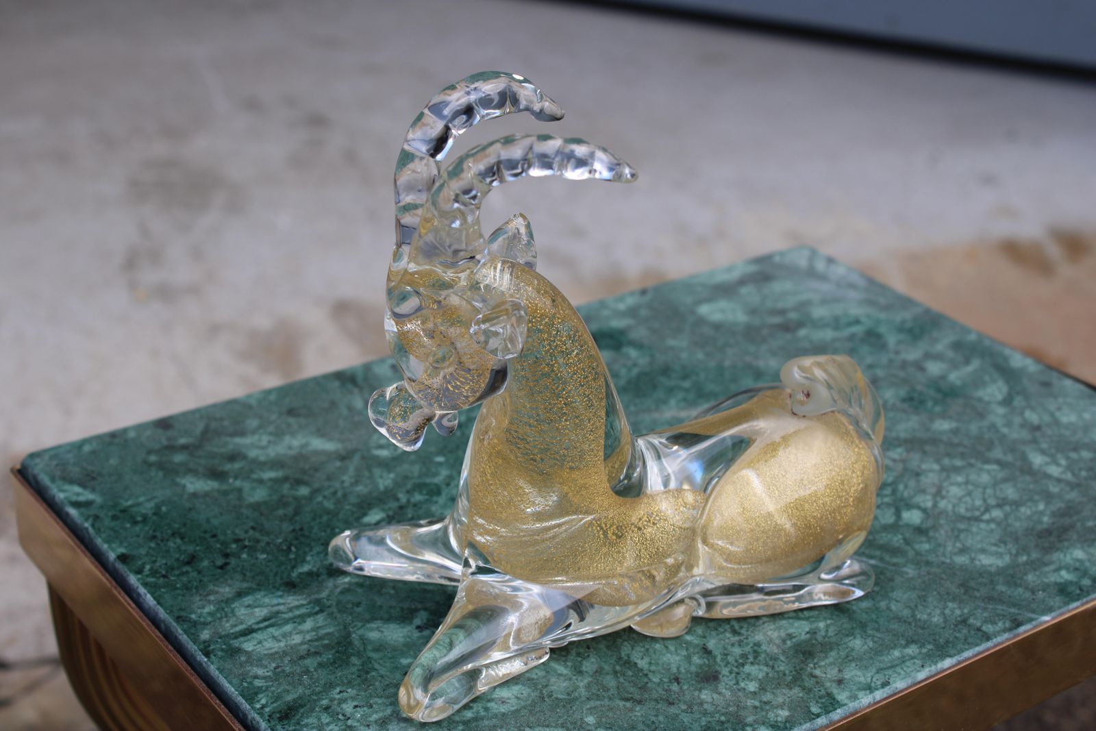 Capricorn In Murano Glass By Seguso 1950 Italy Gold Dust. photo for sale