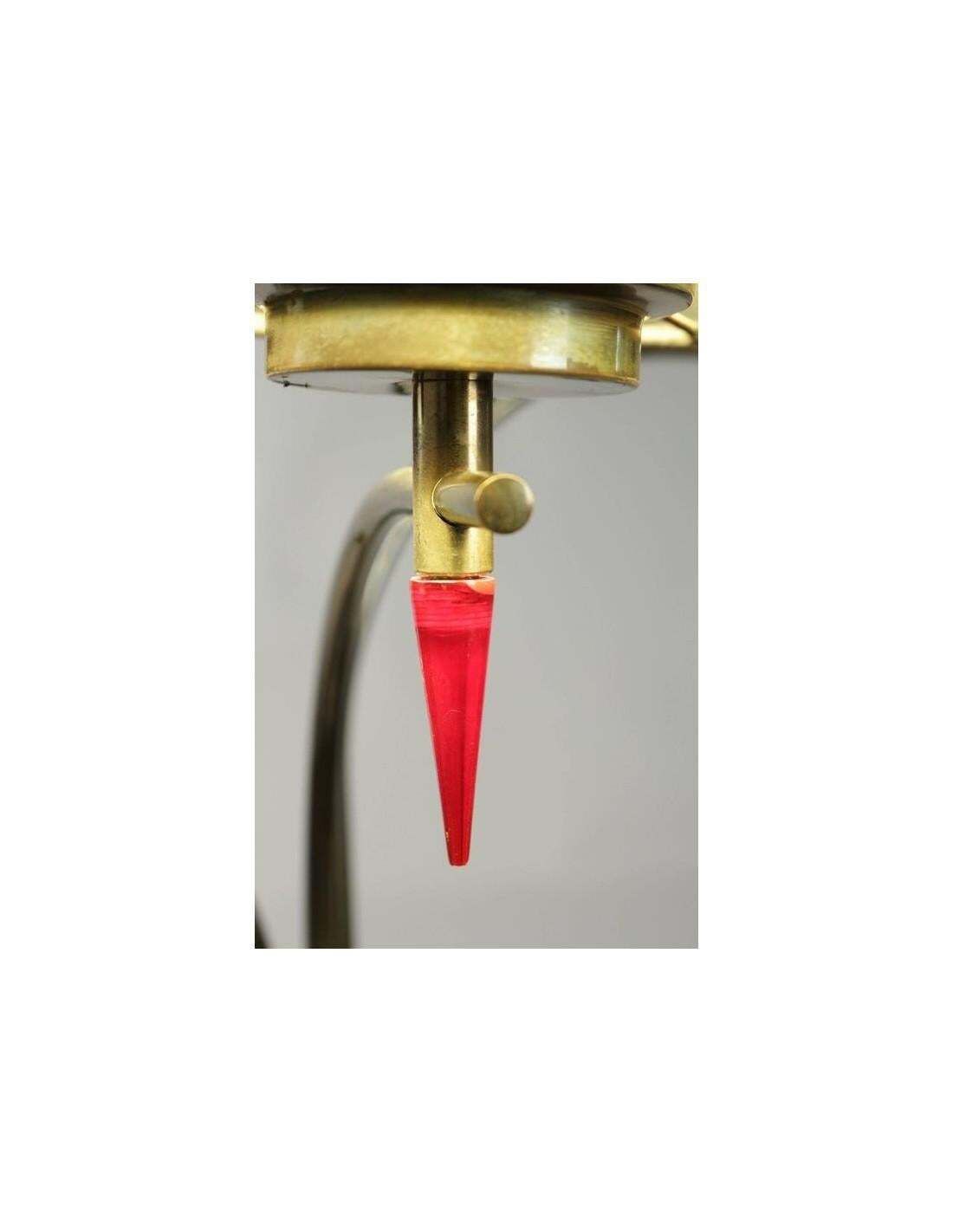 Standing Floor Lamp From The 1960s In Metal Paint And Brass, Three Lights. photo vinterior