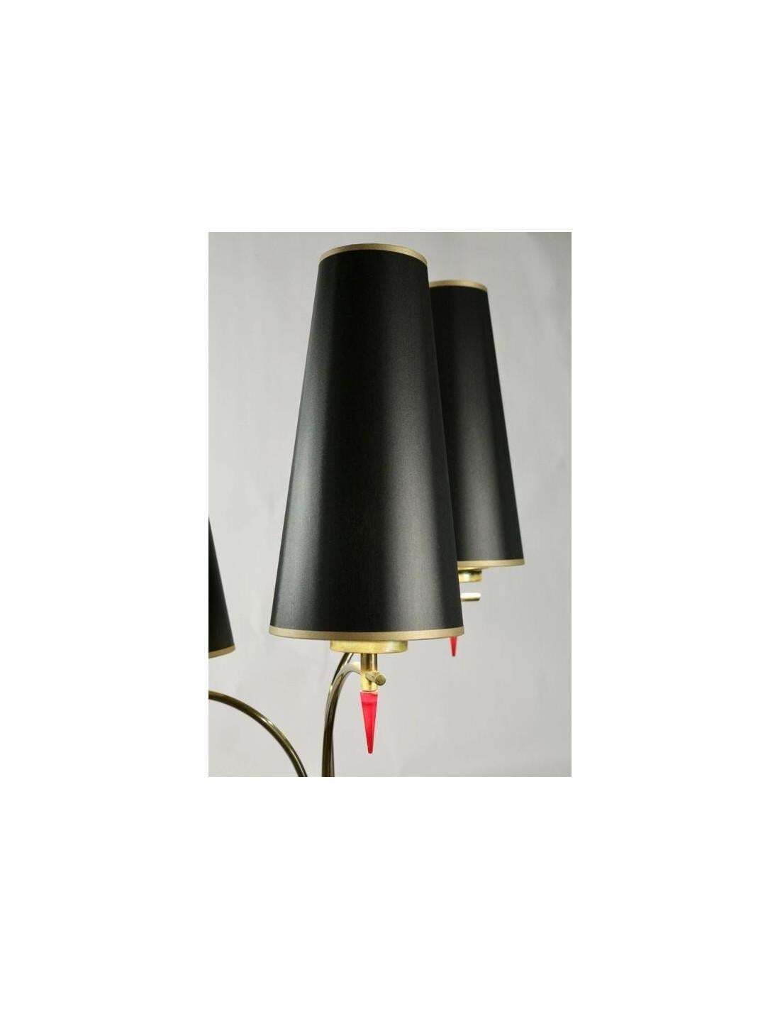 Standing Floor Lamp From The 1960s In Metal Paint And Brass, Three Lights. photo buy