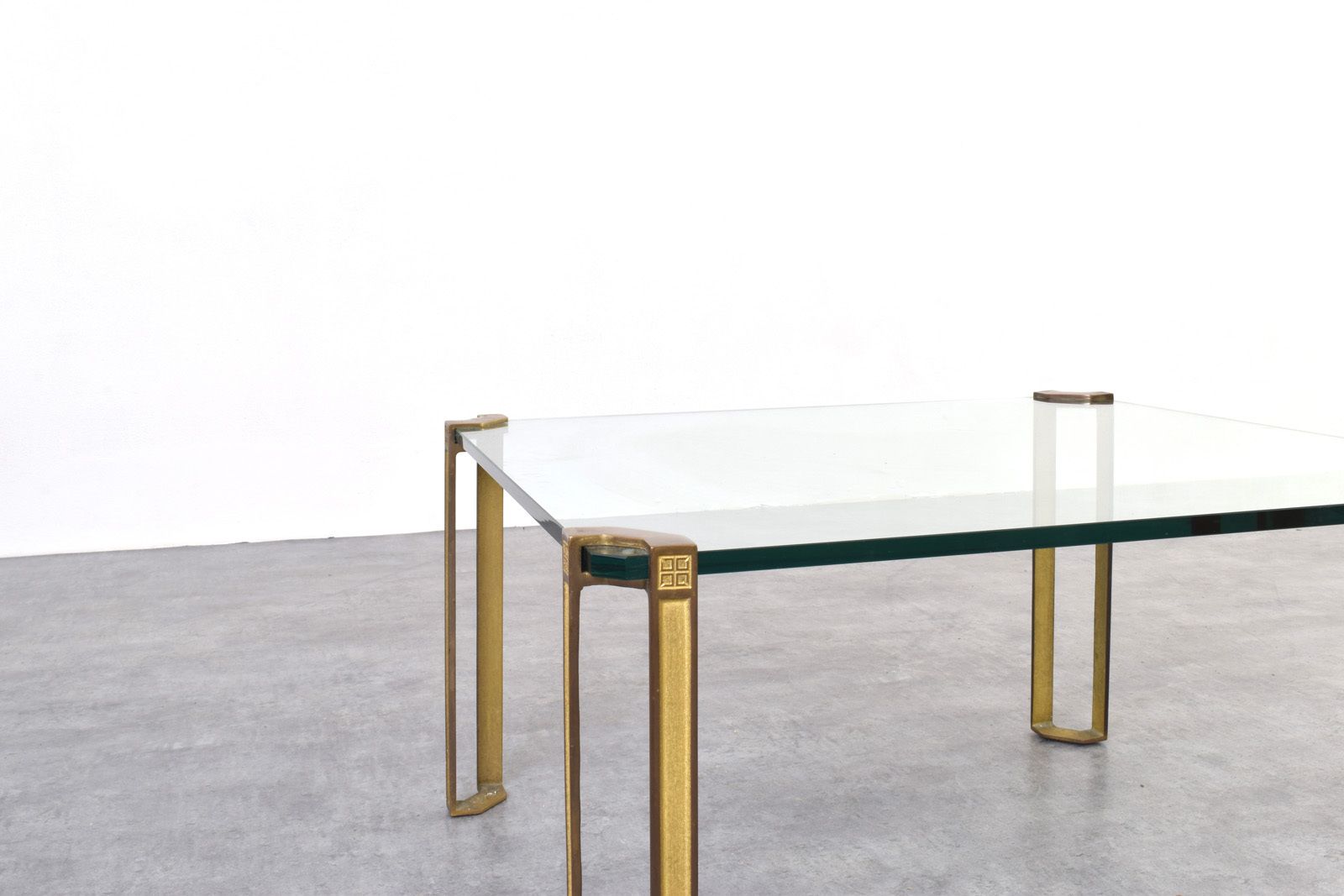 Hollywood Regency Brass And Glass Coffee Table By Peter Ghyczy, 1970s. photo 950.0