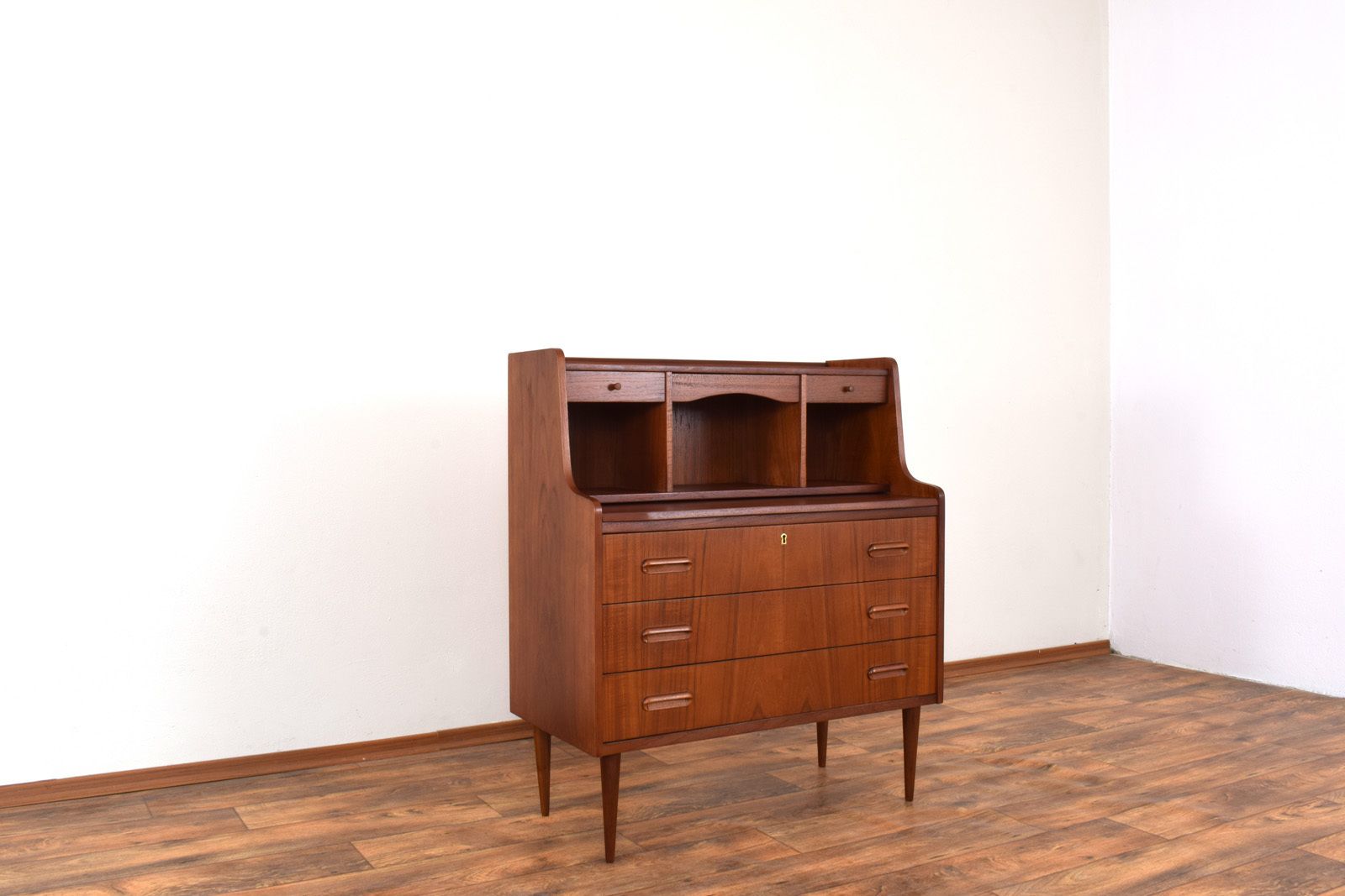 1350.0 Mid Century Danish Teak Secretary, 1960s. photo