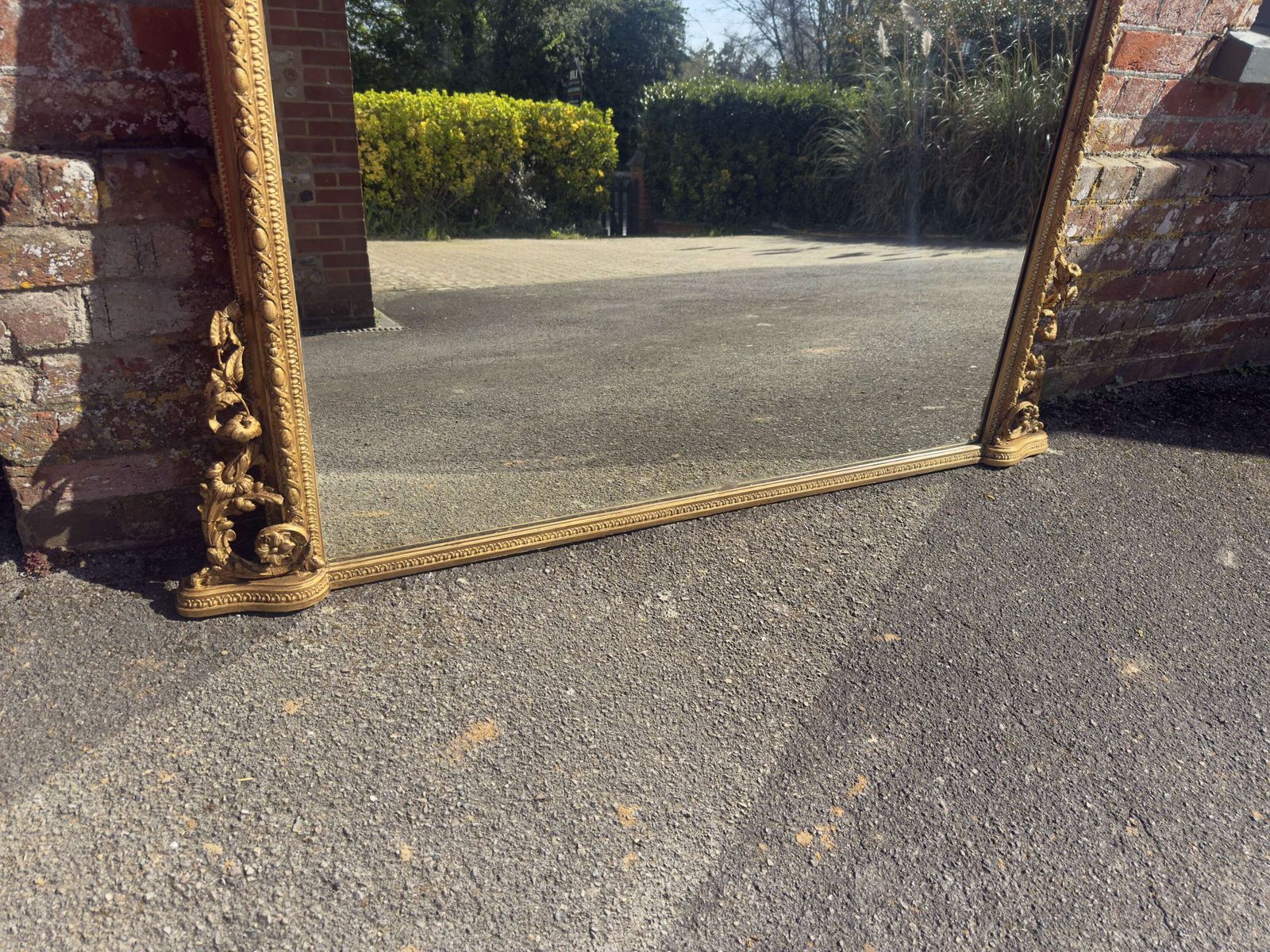 A Highly Impressive Large Antique English 19th Century Gilt Overmantle Mirror. photo vinterior