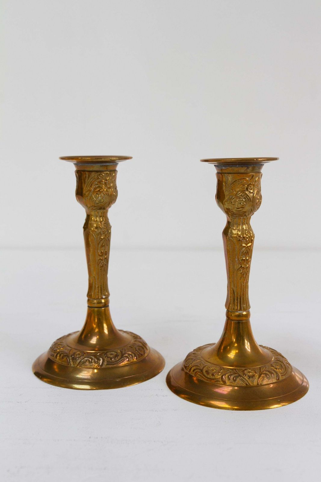 Vintage Danish Brass Candlesticks. Set Of 4. photo buy