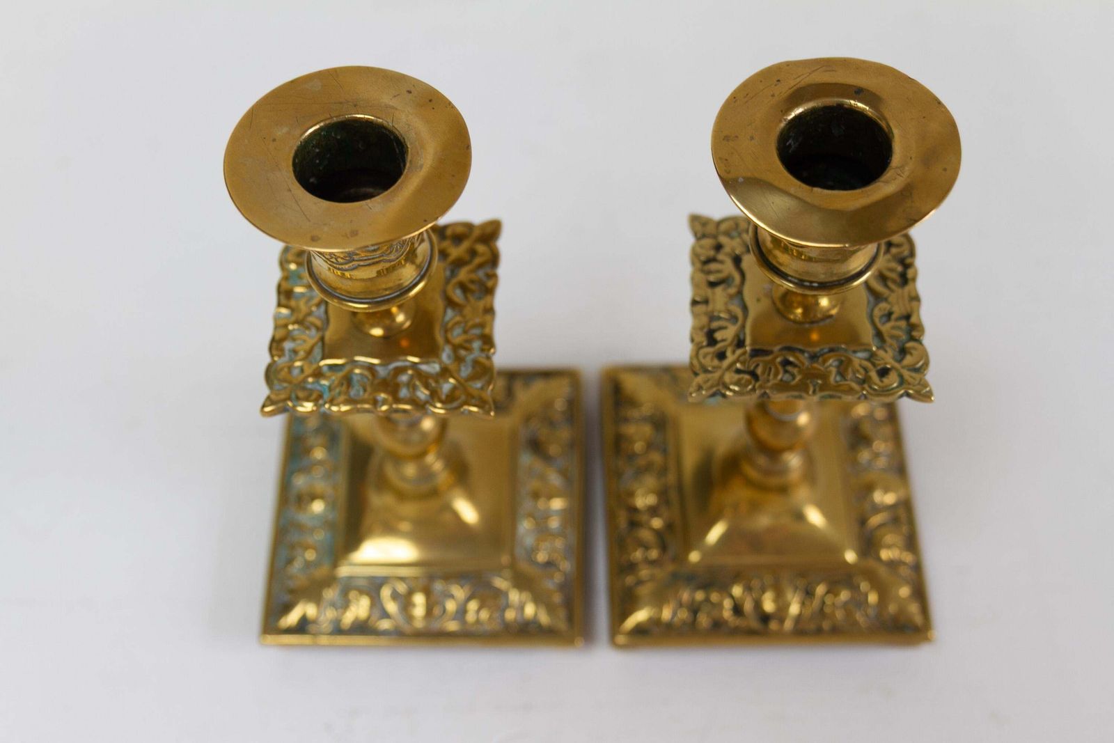 Antique English Brass Candlesticks. Set Of 2. photo Home Decor