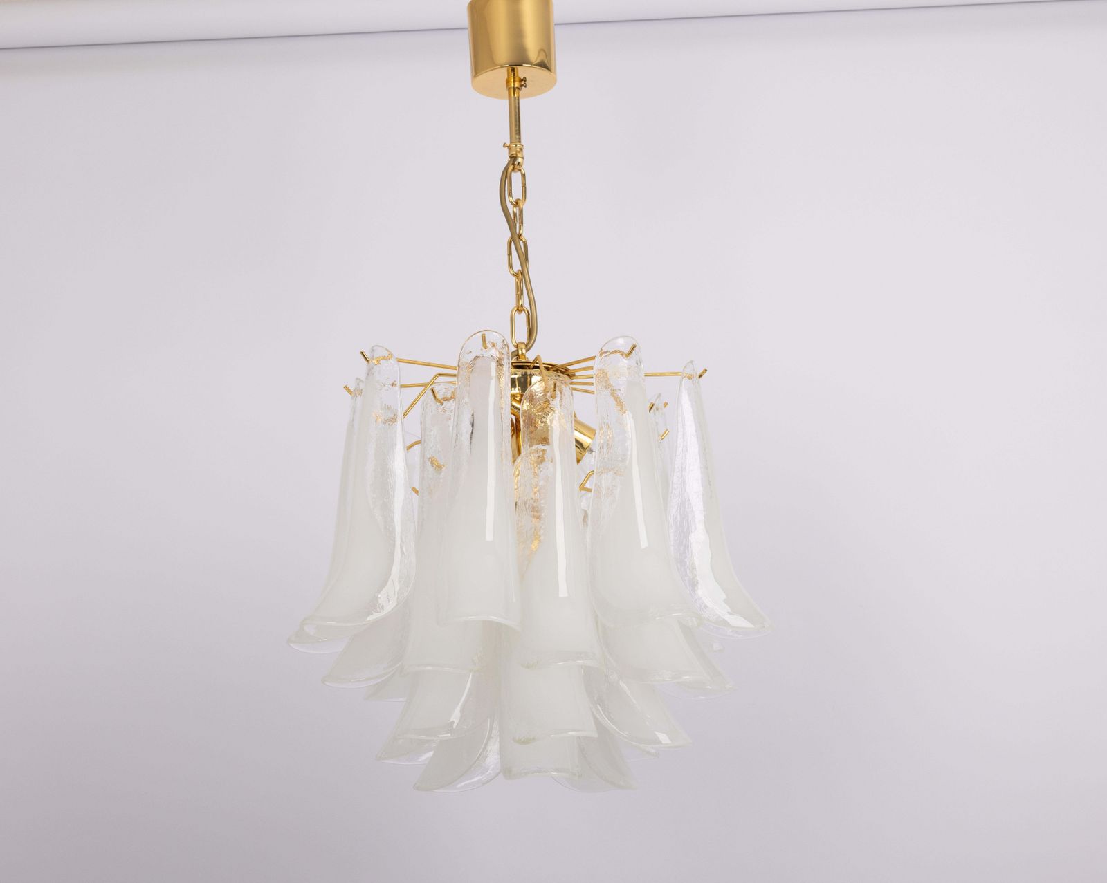 Stunning Large Murano Glass Petals Chandelier Italy, 1980s photo furniture