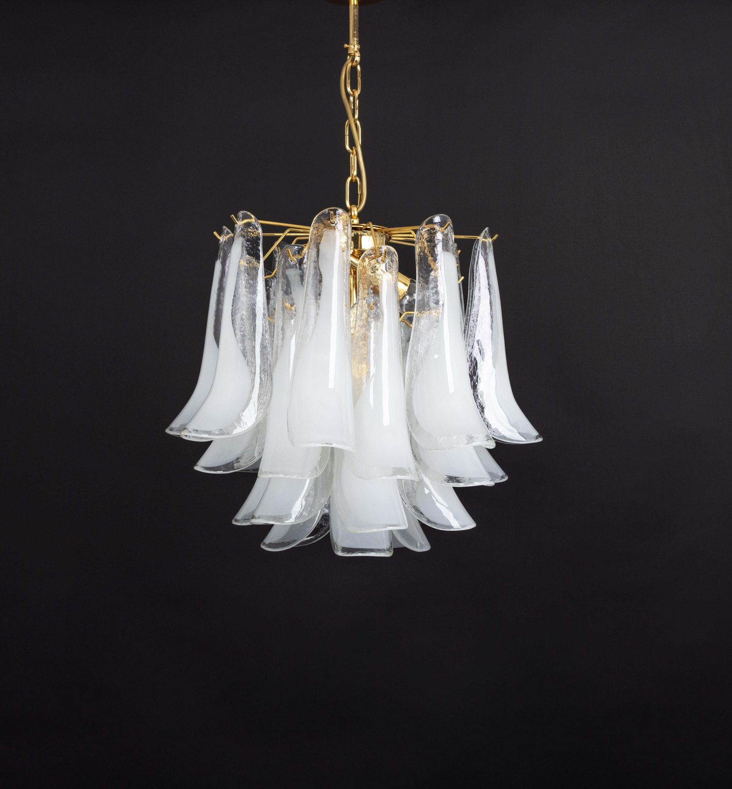 photo buy Stunning Large Murano Glass Petals Chandelier Italy, 1980s