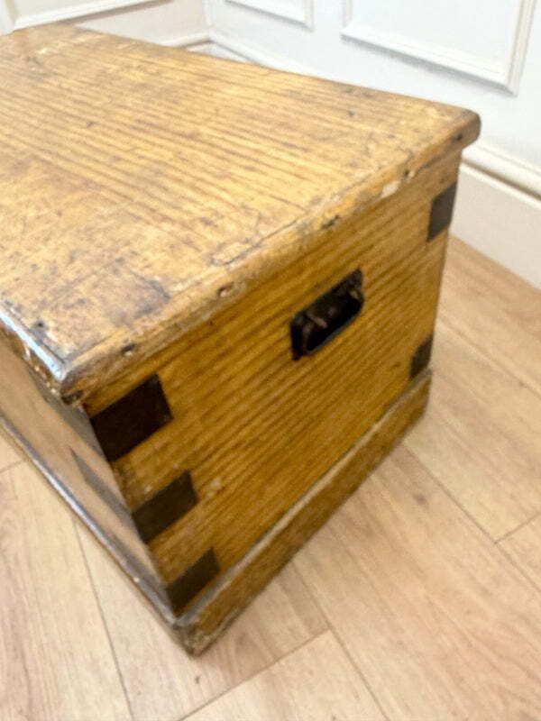 Antique Pine Storage Box Coffee Table photo vintage
