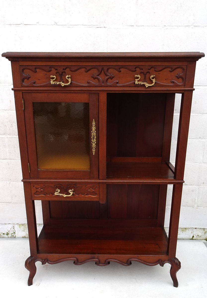 Art Nouveau Small Cabinet Display With Glass, 1920s photo 654.0