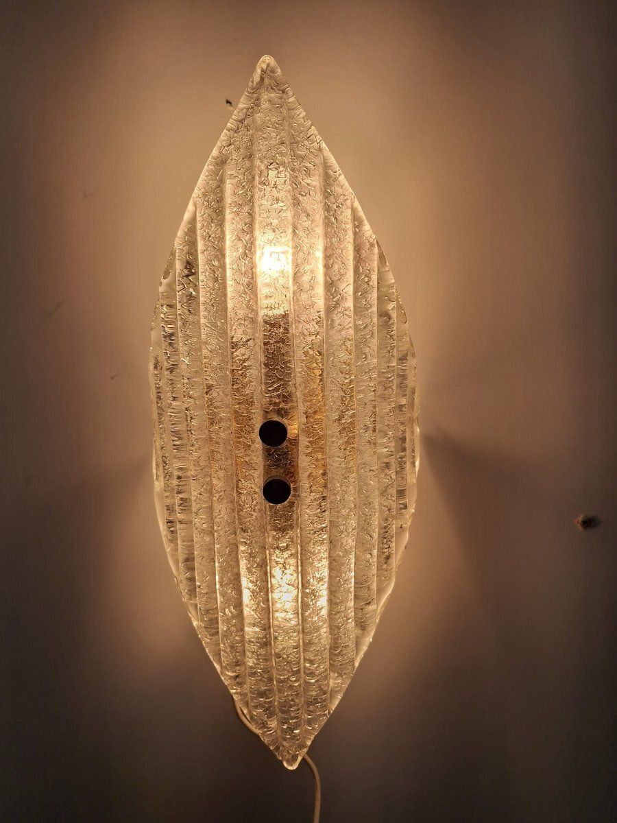 Murano Glass Wall Lamps In Glass And Brass, Italy, 1970s, Set Of 3 photo buy