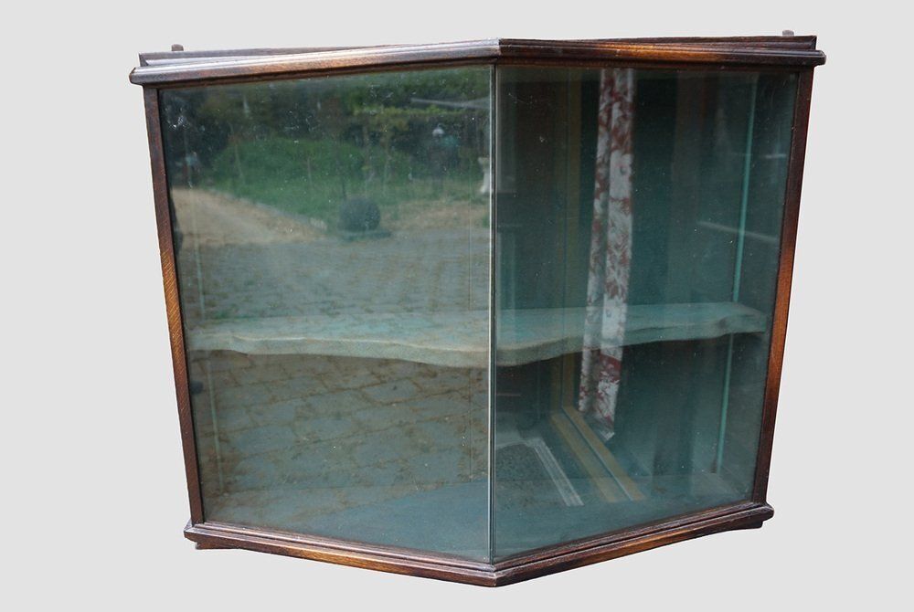 Vintage Art Deco Hanging Wall Display Cabinet, 1930s