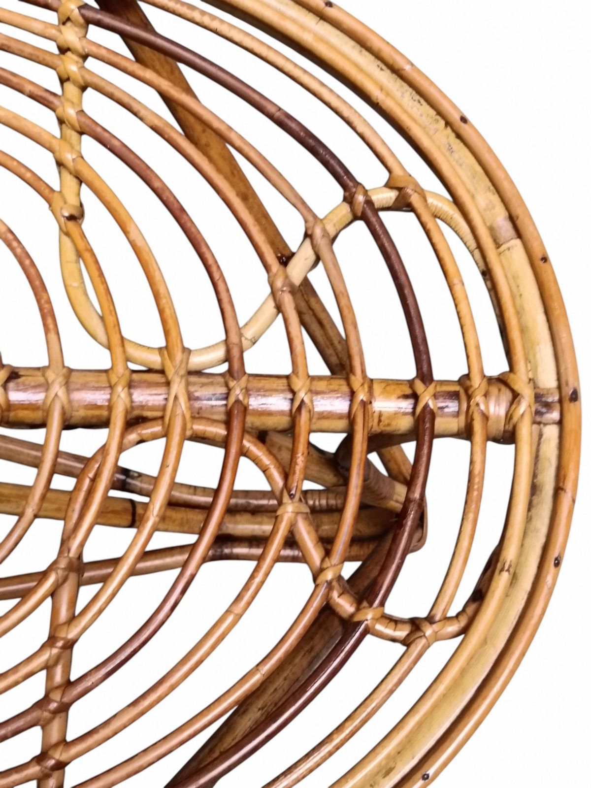 Tito Agnoli Attrib. Oval Woven Rattan Coffee Table, Italy 1960s photo 1741.0