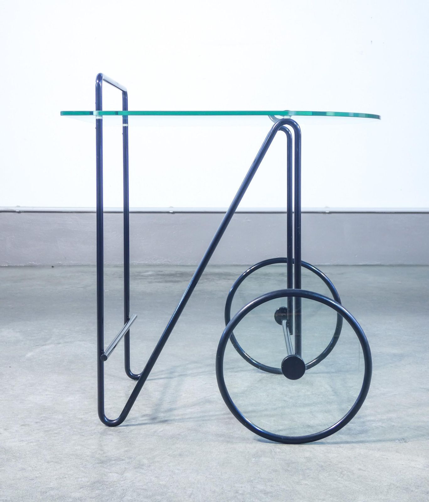 Furniture Food Cart Designed By Carlo Cerbaro, For Porada In Metal And Glass. 1980s photo