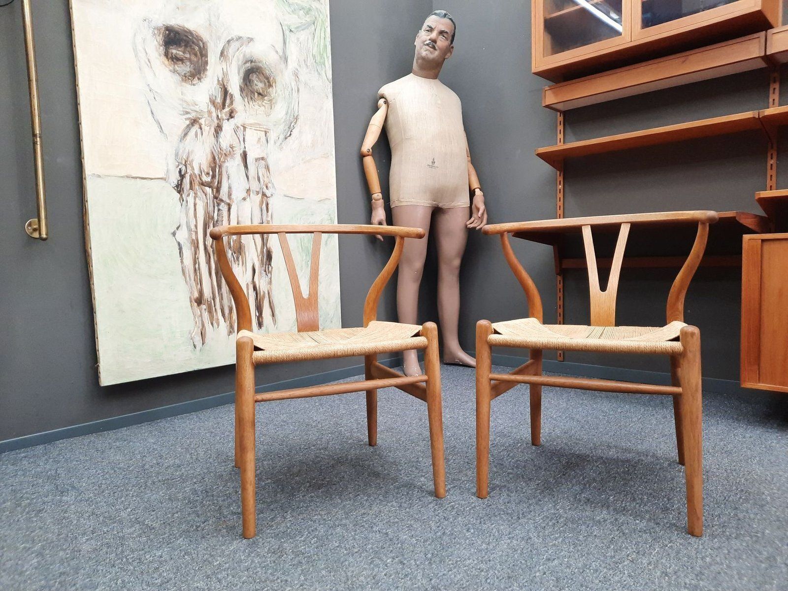 Wishbone Chairs By Hans Wegner For Carl Hansen & Son, 1960s, Set Of 2 photo for sale