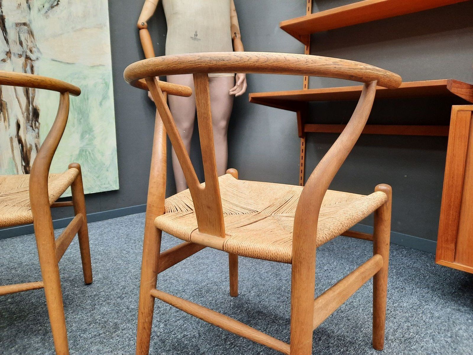 1219.0 Wishbone Chairs By Hans Wegner For Carl Hansen & Son, 1960s, Set Of 2 photo