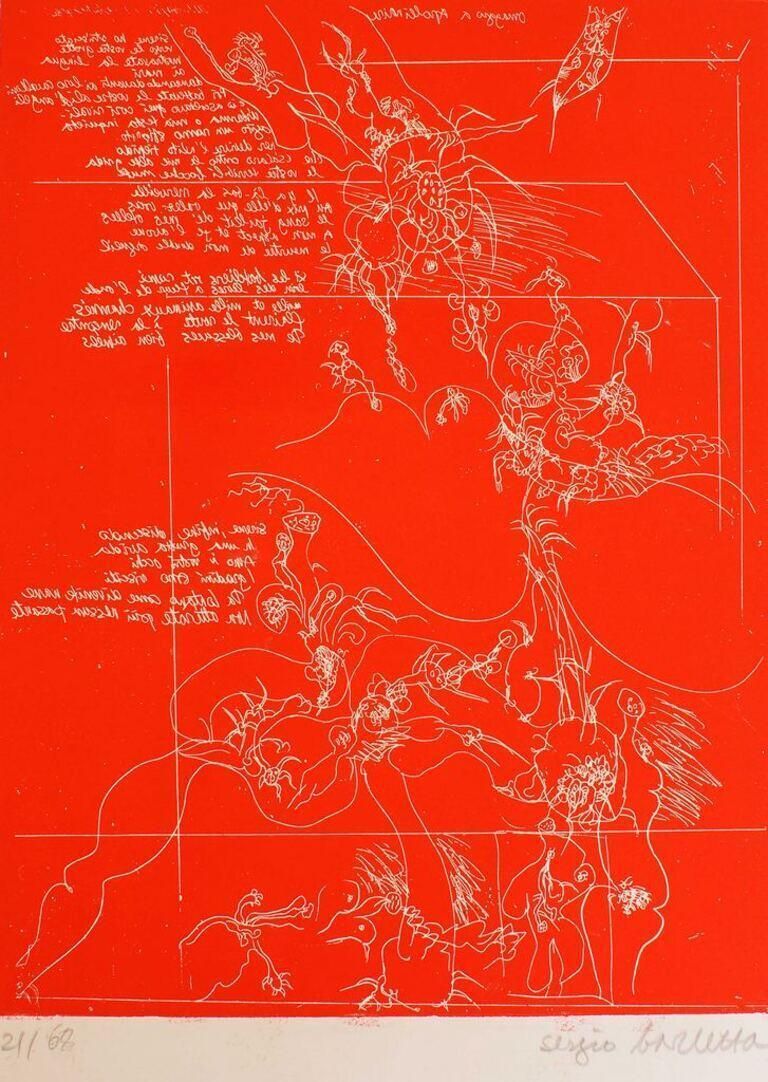 Sergio Barlettahomage To Apollinaire    Etching By Sergio Barletta   1970s1970s