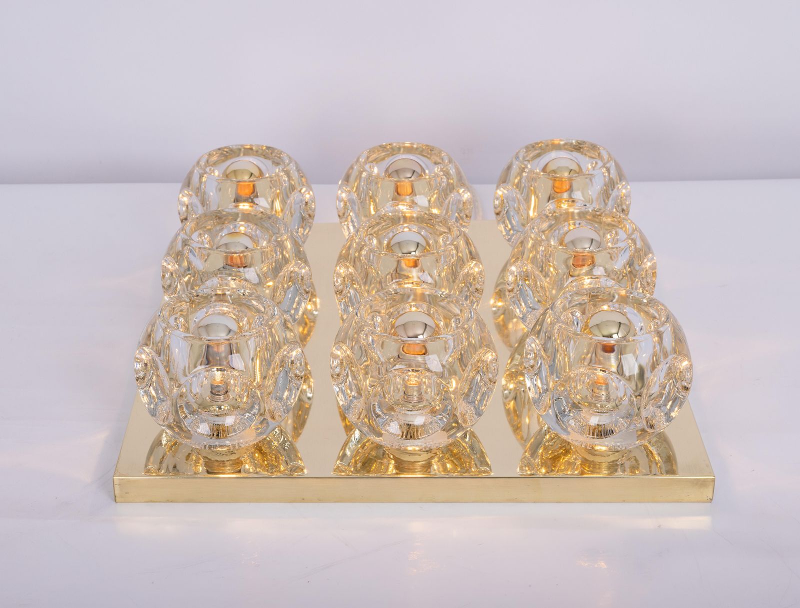 Large Stunning Glass Flushmount By Peill & Putzler, Germany, 1970s photo furniture