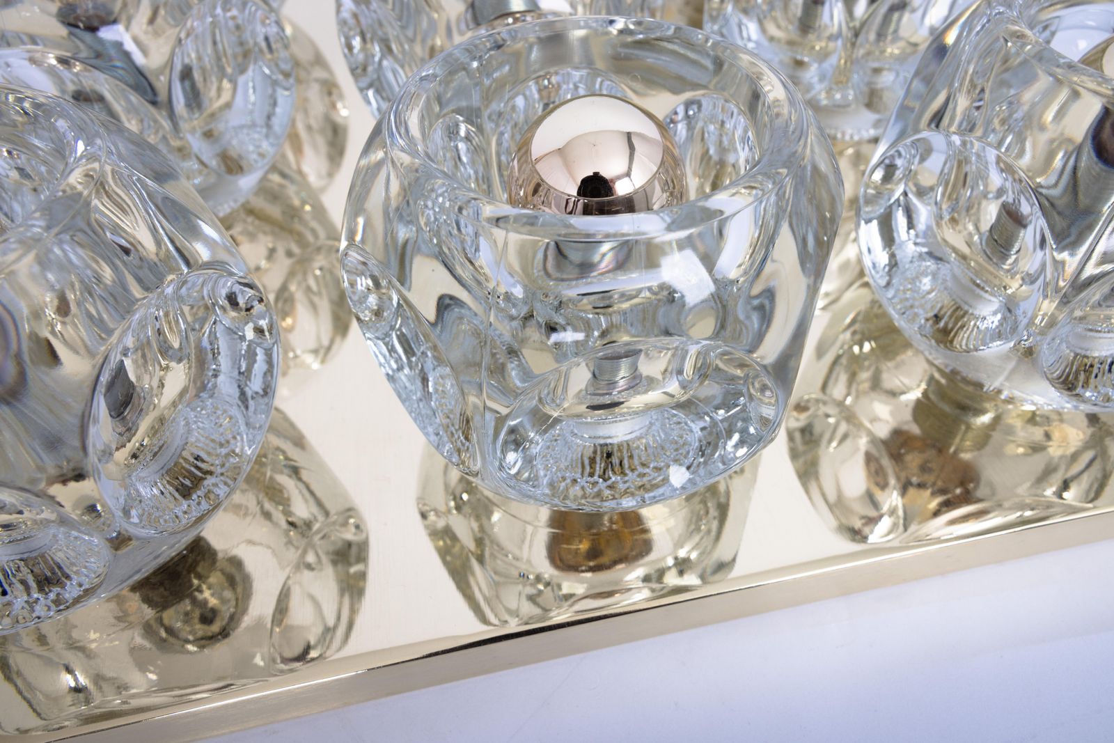 Large Stunning Glass Flushmount By Peill & Putzler, Germany, 1970s photo buy