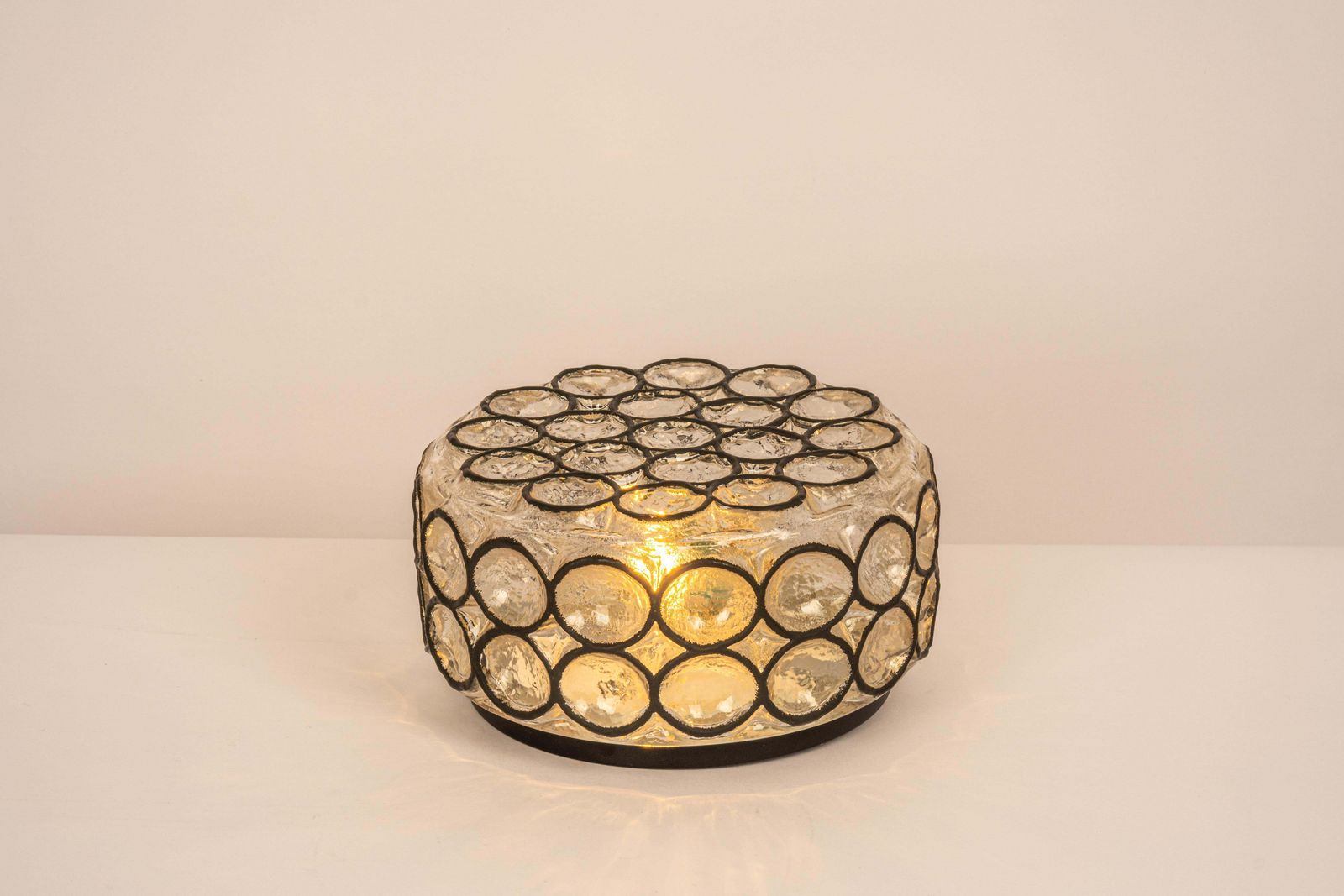 photo for sale 1 Of 8 Petite Iron And Glass Wall Or Ceiling Lights By Limburg, Germany, 1960s