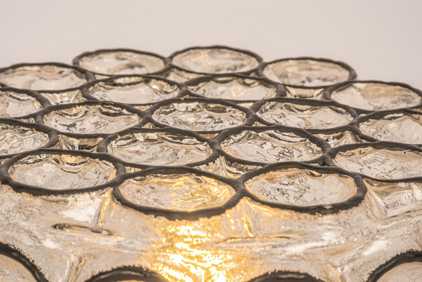 766.0 1 Of 8 Petite Iron And Glass Wall Or Ceiling Lights By Limburg, Germany, 1960s photo