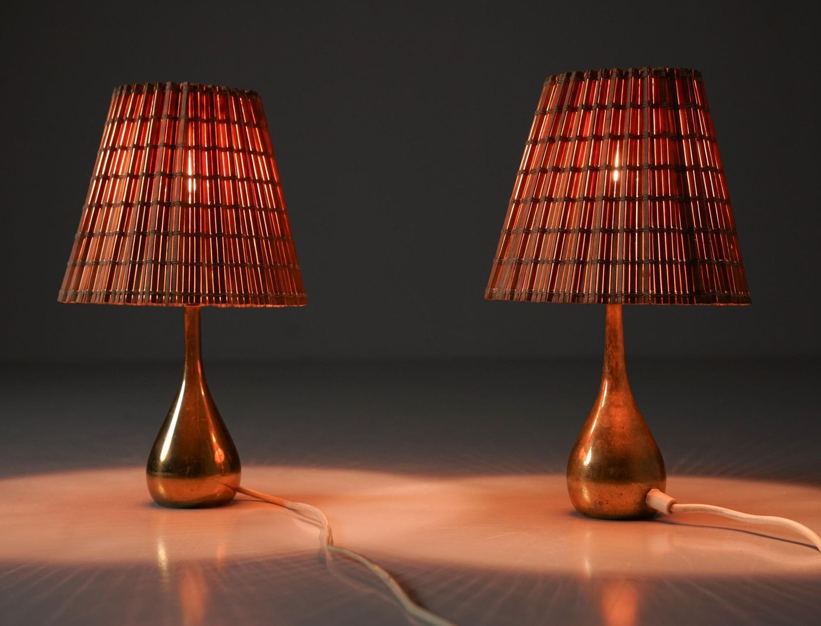 Pair Of Model 61046 Drop Table Lamps, Mauri Almari, Idman Oy, 1950s photo 6311.0