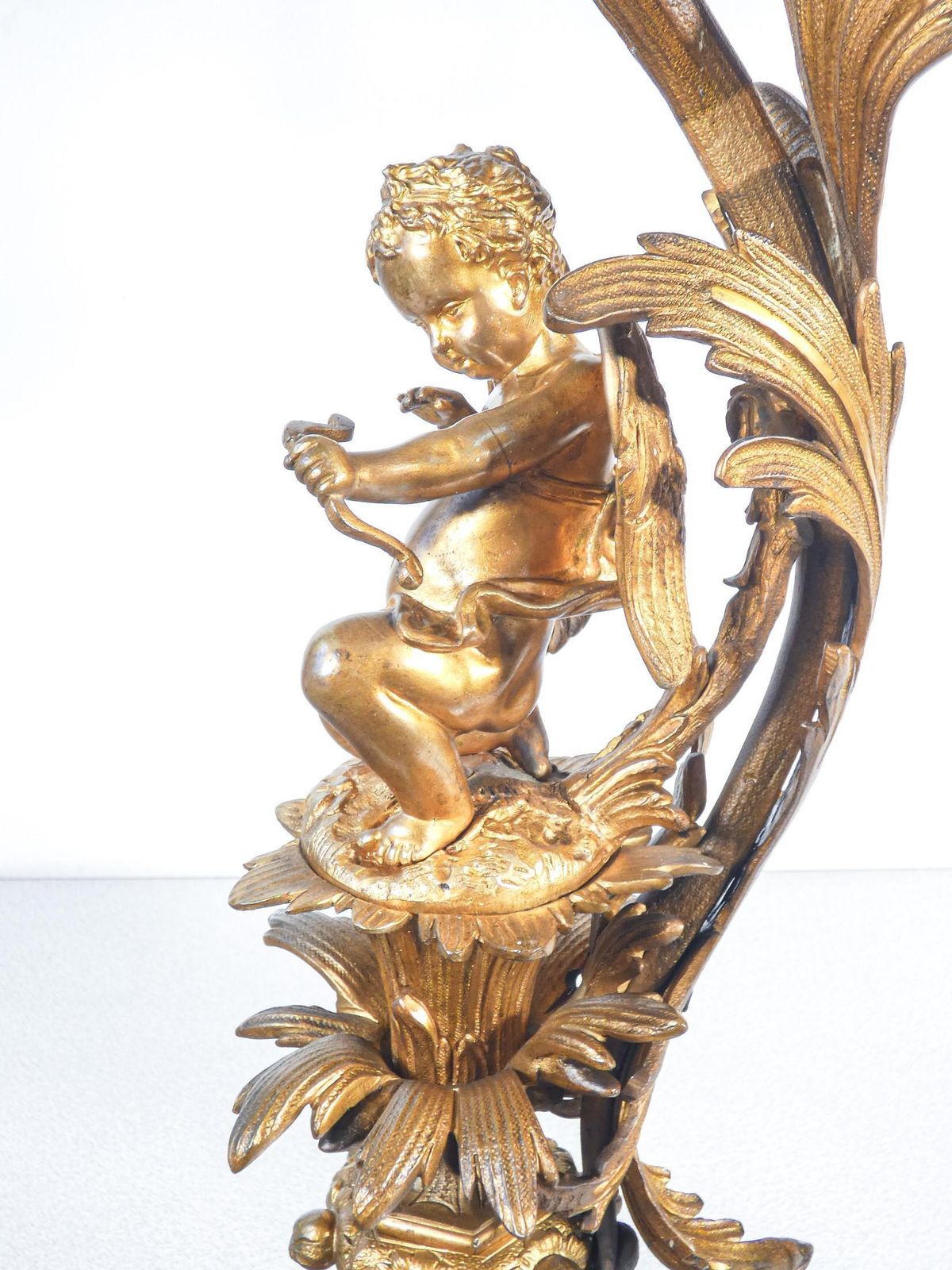 photo vinterior Pair Of Large Six Lumen Napoleon III Candelabra In Gilded Bronze. Mid 1800s