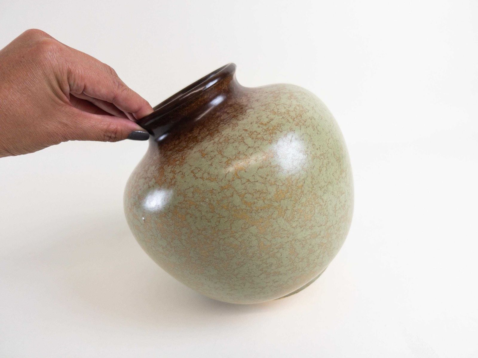 Large Carstens Uffrecht Vase   Art Deco 1930s Mint Speckled Classic Vase photo Home Decor