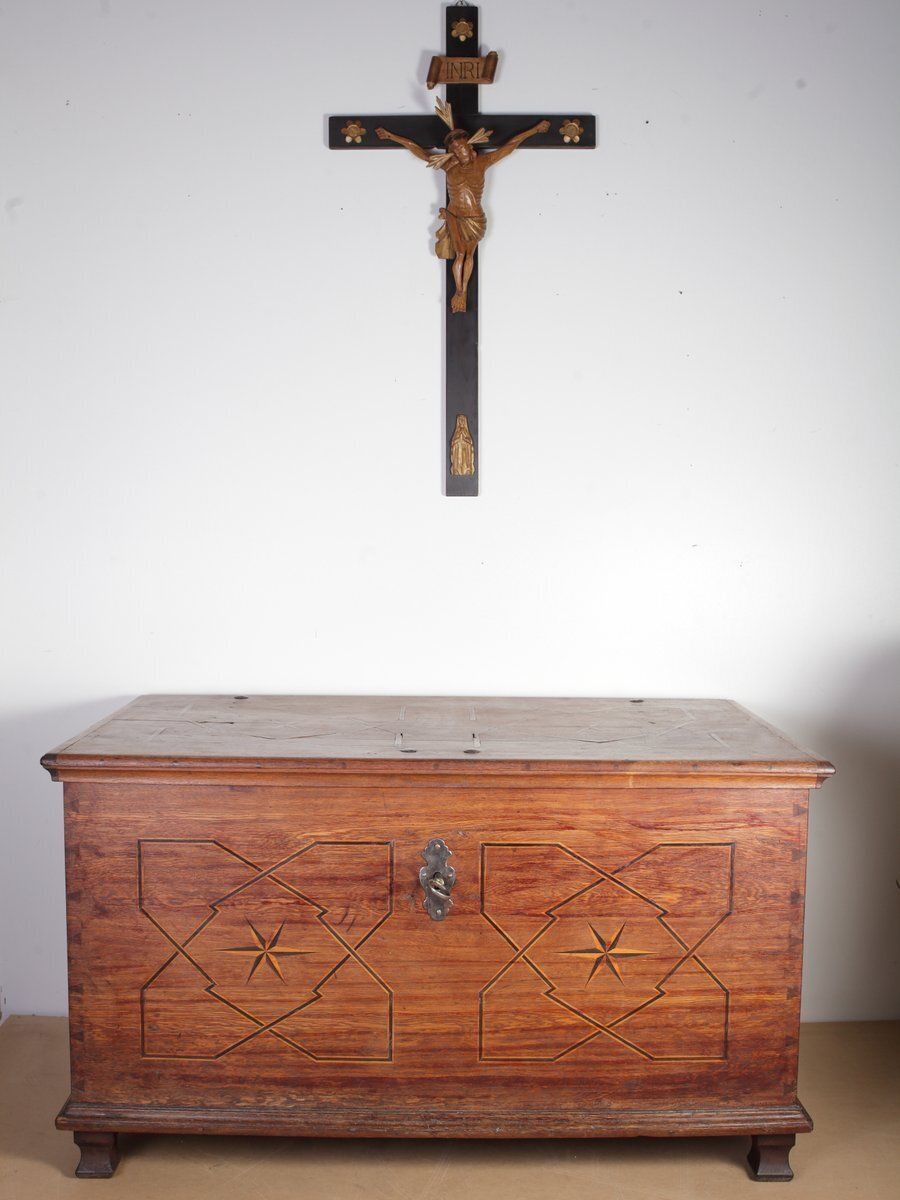 Antique Baroque Oak Chest, 1750s