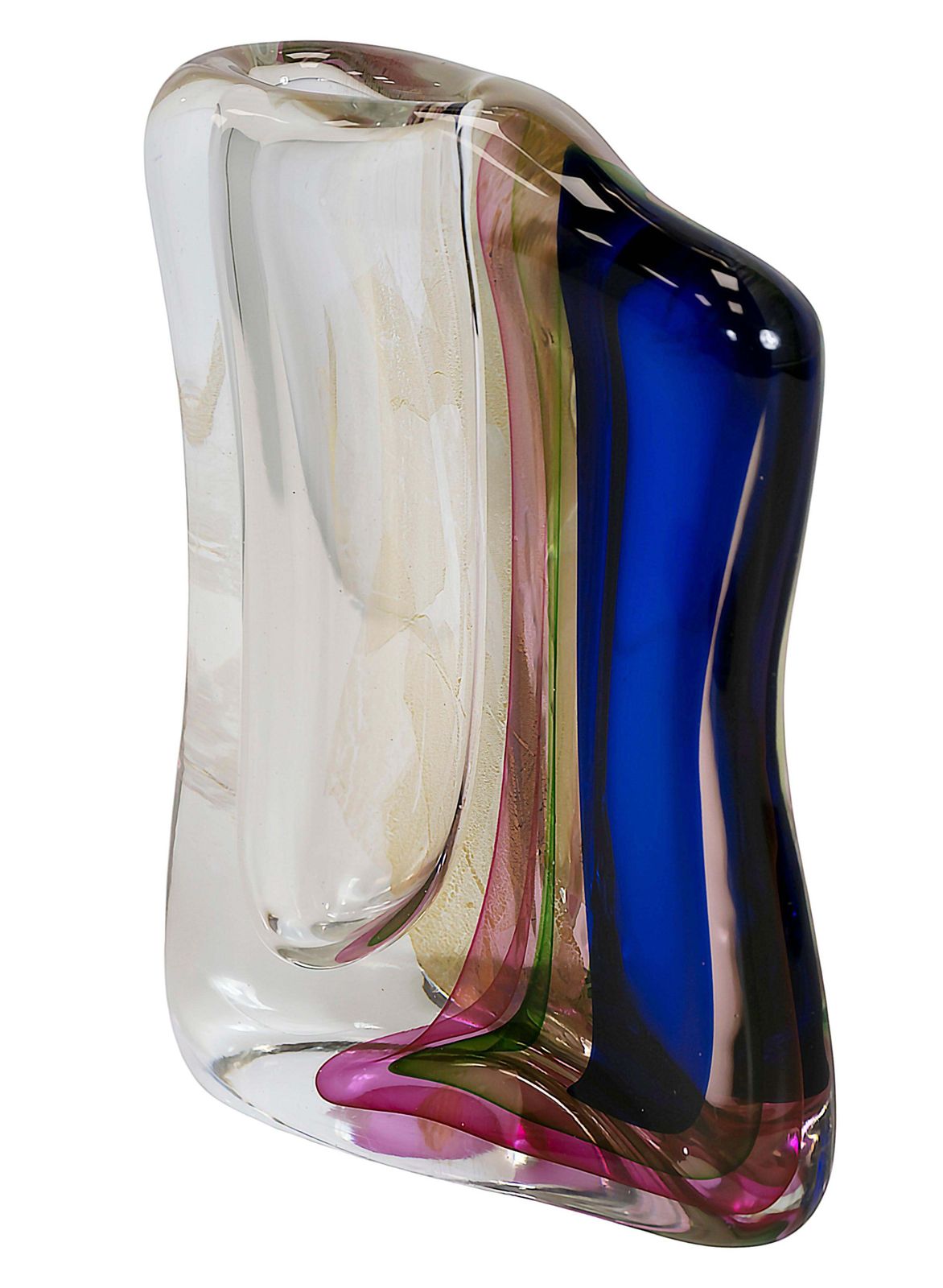 Vintage Italian Handmade Sommerso Murano Glass Vase By Giuliano Mian photo Home Decor